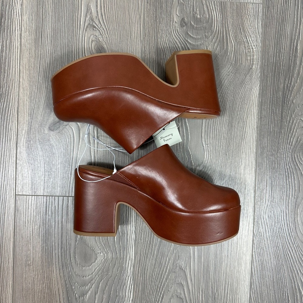 a new day Brown Platform Mules